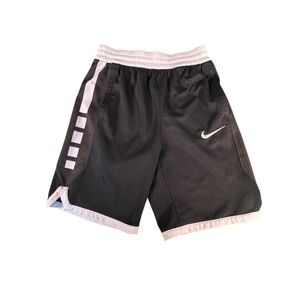 Nike Elite Shorts Dri-Fit Black White Pockets Youth Size Large Swoosh Logo